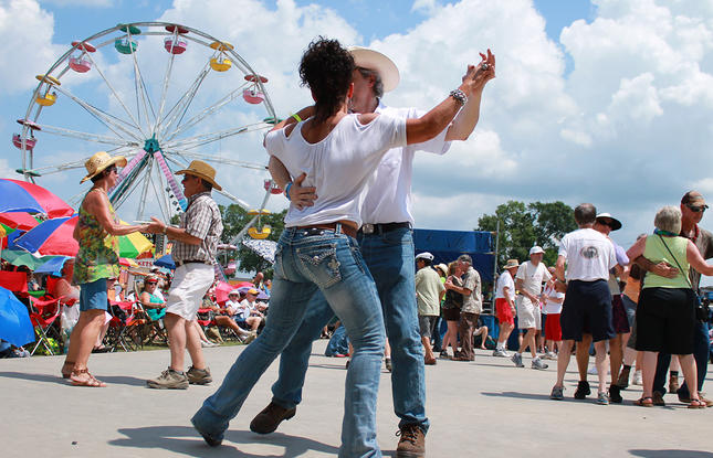 Dancing at Breaux Bridge Crawfish Festival
