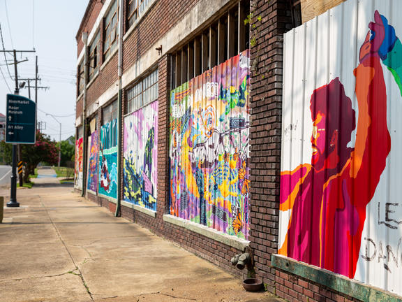 Three vibrant murals decorate downtown Monroe.