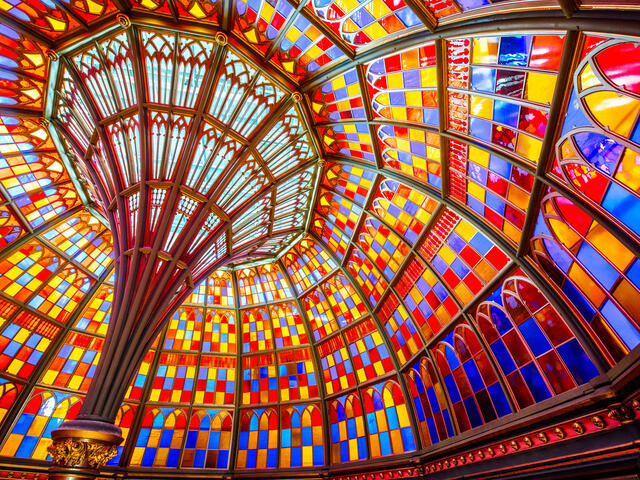 The stained glass dome of Louisiana's Old State Capitol.
