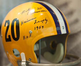 LSU Helmet Signed by 1969 Heisman Winner Billy Cannon
