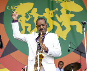 Big Chief Donald Harrison Jr. at Jazzfest.